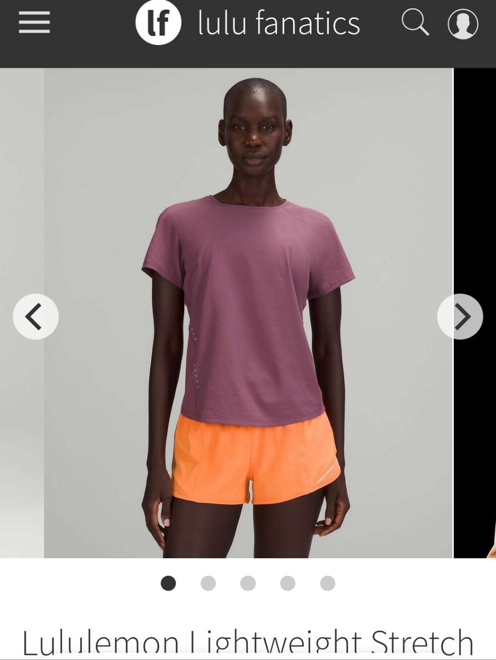 Lululemon Lightweight Stretch Run Short Sleeve Shirt